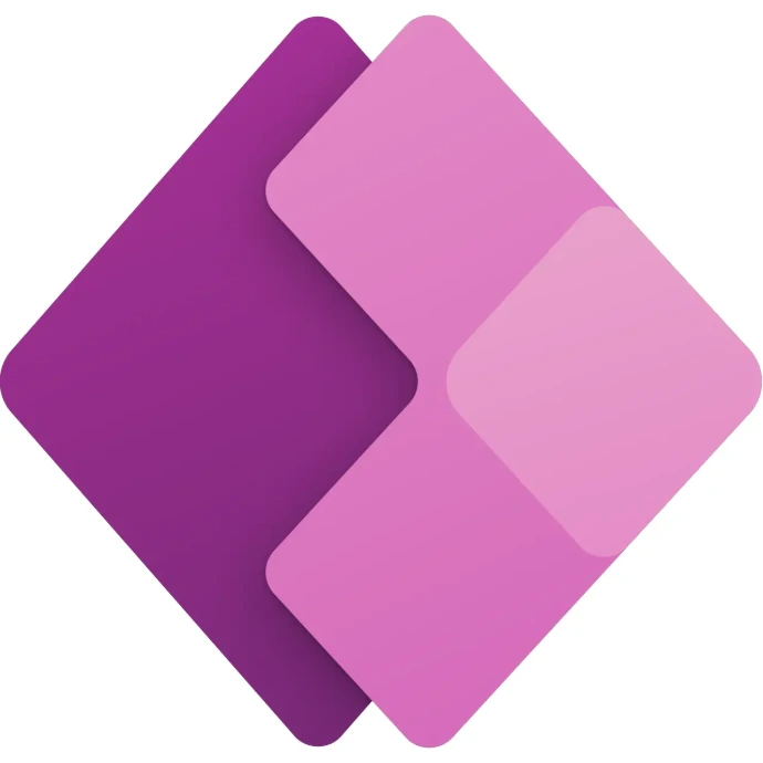 MS Power Apps: Low-Code-Plattform zur Entwicklung individueller Business-Anwendungen und digitaler Prozesse. Logo Power Apps